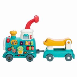 Antemergator 5 in 1 Free2Move Magic Train 86434 cu Diverse Activitati de Joaca Efecte Sonore si Luminoase 12 - 36 Luni Verde