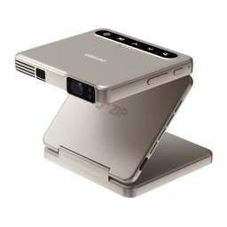 Mini Proiector Aurzen Zip Tri-Fold Bluetooth cu Incarcator si Geanta Transport Titanium Gold