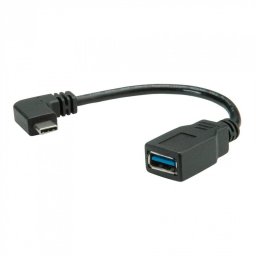 Adaptor ROLINE USB 3.1 Tip C Unghi USB-A T-M 0.15m Negru