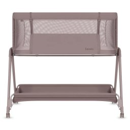 Pat Copii Lionelo Luna Co-sleeper 2in1 Cu Laterala Culisanta Setare Unghiulara Roti Reglabil in 6 Pozitii pe Inaltime Bej Inchis