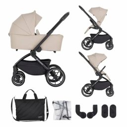 Carucior Copii Petite&Mars 2in1 Scout Cu Landou Pliabil Reversibil Spatar si Suport de Picioare Reglabile in 3 Pozitii Max 22Kg 0Luni+ Bej