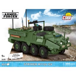 Set de Constructie Cobi Armed Forces Blindat Militar Stryker M1126 ICV 661 Piese Scara 1:35 9Ani+