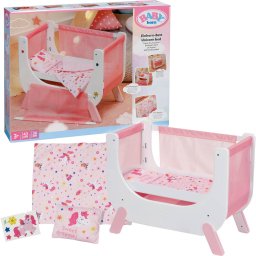 Patut Co-sleeper Pentru Papusi Zapf Creation BABY Born Beistellbett Einhorn cu Inaltime Reglabila si Lenjerie Inclusa 3Ani+ Roz