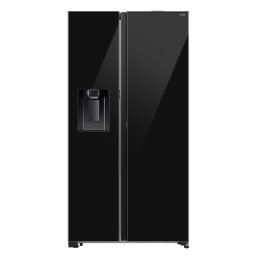 Combina Frigorifica Samsung Side By Side RS80F64JEBEO 634l SmartThings AI Energy Full No Frost Mono Metal Cooling Dozator Apa/Gheata Filtru UV Dezodorizant Compresor Digital Inverter Clasa E H 178.6cm Sticla Negru