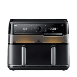 Friteuza Dubla Braun Cu Aer Cald TwinCook 5 TwinCook 5 TD5073 3in1 Air Fryer Grill si Cuptor 2850W 10L (5L + 5L) Tehnologie RealOven 3in1 20 Programe Functii Sync&Match Negru