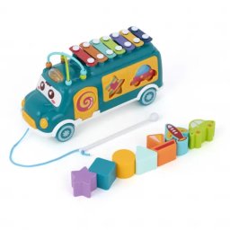 Jucarie Interactiva Cu Xilofon Si Activitati Mappy Piano Bus Verde