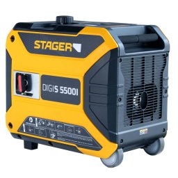 Generator Digital Invertor Insonorizat Stager DigiS 5500i Monofazat Benzina 5.5kW Autonomie pana la 6 Ore Negru/Galben