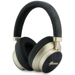 Casti Wireless Guess 4G Gold Script Metal A2DP Negru