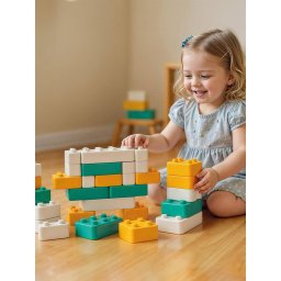 Dolu Cuburi gigant Pastel 48 piese +1 an
