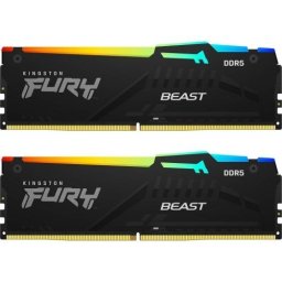 Memorie RAM Kingston Fury Beast Black RGB Intel XMP 3.0/AMD EXPO KF564C32BBEA-32, 32GB, DDR5-6400MHz, CL32