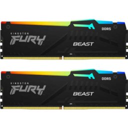 Kit Memorie RAM Kingston Fury Beast RGB Intel XMP 3.0/AMD EXPO KF564C32BBEAK2-32, 32GB, DDR5-6400MHz, CL32, Dual Channel