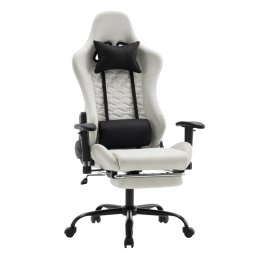 Scaun de birou/gaming, alb/negru, papibas