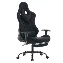 Scaun de birou/gaming, negru, ţesătură velvet, salop