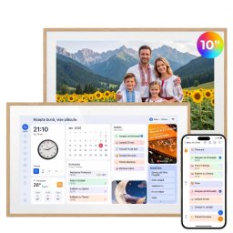 Hub familial inteligent Blackview NEST 10, Wi-Fi 6, 10.1 Touchscreen HD+, Quad-Core, 2GB RAM, 32GB, Rama Foto, Smart Calendar, Sincronizare Google iCloud iFrameo, MicroSD, Difuzor, Lemn Natural