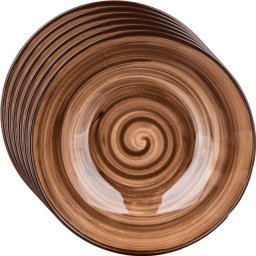 Set 6 farfurii adânci Banquet Palas 18 cm, maro