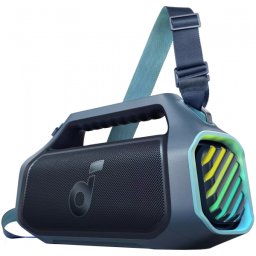 Boxa Portabila Bluetooth Anker SoundCore Boom 2 Plus New Version, 140W, TWS, RGB, Waterproof, Albastra A3134032