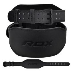 Centură Gym Ridicare Greutăți RDX 6 Inch Piele Negru - Negru, M