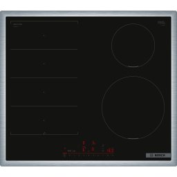 Plita independenta incorporabila vitroceramica Bosch PIX645HC1E Seria 6, 4 zone gatit, 60 cm, Negru-Otel inoxidabil
