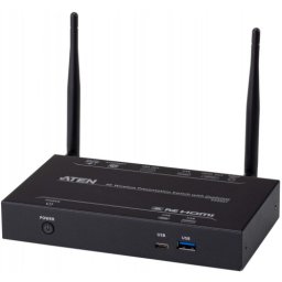 Switch video de prezentare Wireless ATEN PresentON® VP2021, True 4K, Quad-View, HDMI/VGA, Wi-Fi 5, PoE, Negru