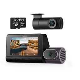Camera auto DVR 70mai T800 Premium 4K, Senzori Sony Starvis 2, 3 obiective (Fata 4K + Interior 1080p) + camera spate 70mai RC41 4K, Display 1.4", Card Micro SD 512GB inclus, 146 FOV, ADAS, GPS, Night Vision, Wi-Fi