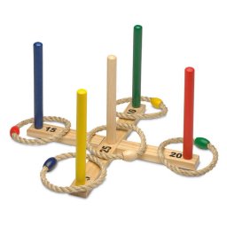 Joc din lemn de aruncat la tinta inele, Rings Stick Cayro, varsta 5+ ani, Multicolor