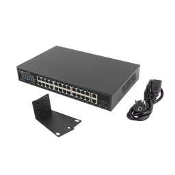 Switch Lanberg RSGE-24P-2GE-2S-360 Unmanaged Negru