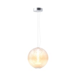 Pendul Bruma MOD397PL-L15CH2.7K — LED 15W, sticlă albă, metal crom
