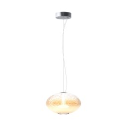 Pendul Bruma MOD397PL-L12CH2.7K — LED 12W, sticlă albă, metal crom