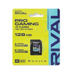 Card memorie Card de memorie microSDXC GOODRAM RIVAL M2AA 128 GB, UHS-I, U3, V30, A2, include adaptor SD, Citire 170 MB/s / Scriere 120 MB/s