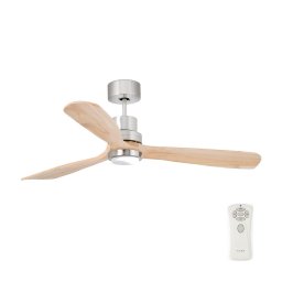 Ventilator LED de tavan FARO 33560DC LANTAU LED/15W/230V lemn/crom d. 132 cm + telecomandă