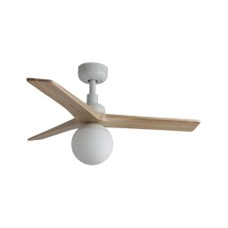 Ventilator de tavan FARO 34281-11L KLIM S lemn/alb + telecomandă