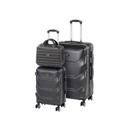 Set valize cu role Leziter TraveLux Max IX, 3 piese ABS negru