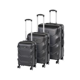 Set 3 valize Leziter TraveLux Max XI, ABS cu roti 360°, negru