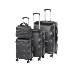 Set valize Leziter TravelLux Max 4 piese, polipropilena, roti 360°, negru