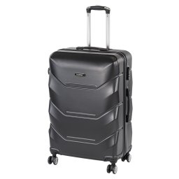 Valiza mare Leziter TravelLux Max hardtop 50x78x30 cm, neagra, roti 360°