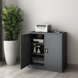 Dulap metalic pentru acte Molise 90x40x90 cm, gri închis, cu încuietoare