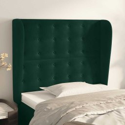Tablie pat cu aripioare verde închis 83x23x118/128 cm catifea GartenMobel Dekor