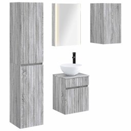 Set dulap baie 5 pcs Sonoma gri 43 x 11,5 x 60,5 cm GartenMobel Dekor