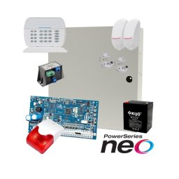 Kit alarma antiefractie DSC Neo cu sirena interioara si 2 senzori