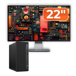 Pachet PC second hand HP EliteDesk 800 G6 Tower i5-10500, 16GB, SSD, monitor 22 inch