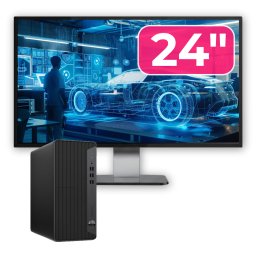 Pachet Office HP EliteDesk 800 G6 Tower i5-10500, 16GB, SSD NVMe, monitor 24 inch