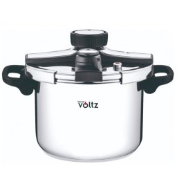 Oală sub presiune Oliver Voltz OV51311C7, 7 l, 100 kPa, două capace, mânere rabatabile, compatibilă cu plitele cu inducție, oțel inoxidabil