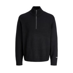 JACK & JONES Pulover Jornorrebro Half Zip 12282749 C-N10 black