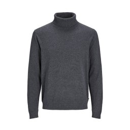 JACK & JONES Pulover Jjebasic Roll Neck 12258051 BS000088 dark grey melange
