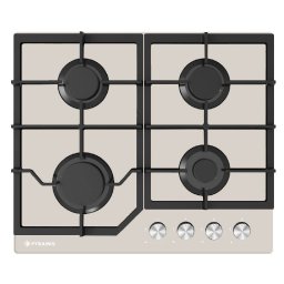 Plita Gaz Pyramis 60PG 6603 4 Arzatoare Fonta Beige Glass