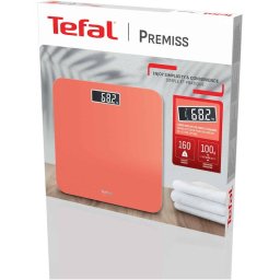 Cantar de Baie Tefal Premiss PP1803V0 Max 160Kg Pornire & Oprire Automata Sticla Securizata Baterii Incluse Portocaliu