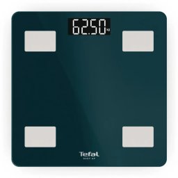 Cantar Electronic Tefal Body Up BM2600V0 7 Indicatori de Masurare Max 180Kg Sticla Securizata LCD 2 Baterii Incluse Verde