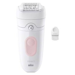 Epilator Braun Silk-Ã©pil 5 5-000 Wet & Dry MicroGrip Smart Light 28 de Pensete 2 Viteze Alb/Flamingo