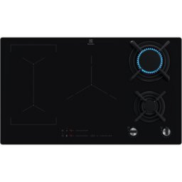 Plita Incorporabila Electrolux KDI941723K Mixta 2 Arzatoare Gaz / 3 Zone Inductie Aprindere Electrica Gratare Fonta Timer Electronic 90cm Negru