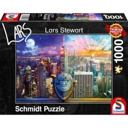 Puzzle Schmidt - Lars Stewart: Night and Day - New York, 1000 piese